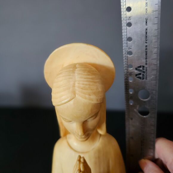 Celluloid Virgin Mary Praying Bust, 1950s Madonna Halo Christian Prayer - Picture 5 of 5